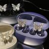 High End Crystal Embellished Butterfly Ear Accessories Metal Construction Easy Compatibility For Customized Headphone Style