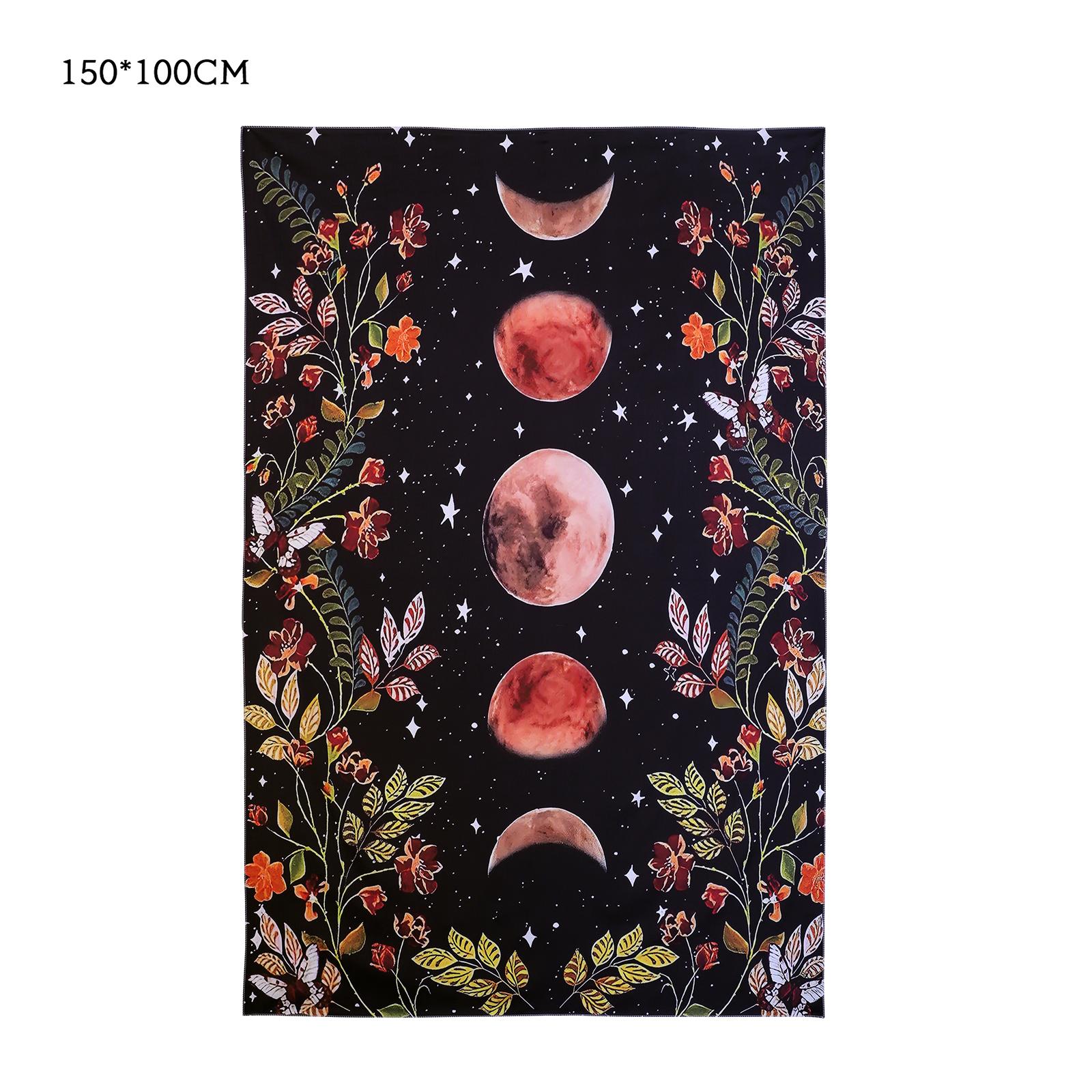 

Настенный гобелен с лунным цветочным принтом, подвесной ковер, фоновая ткань, художественное украшение для спальни, общежития