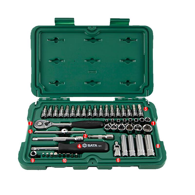 SATA 52-Piece Ratchet Wrench & Socket Repair Tool Set