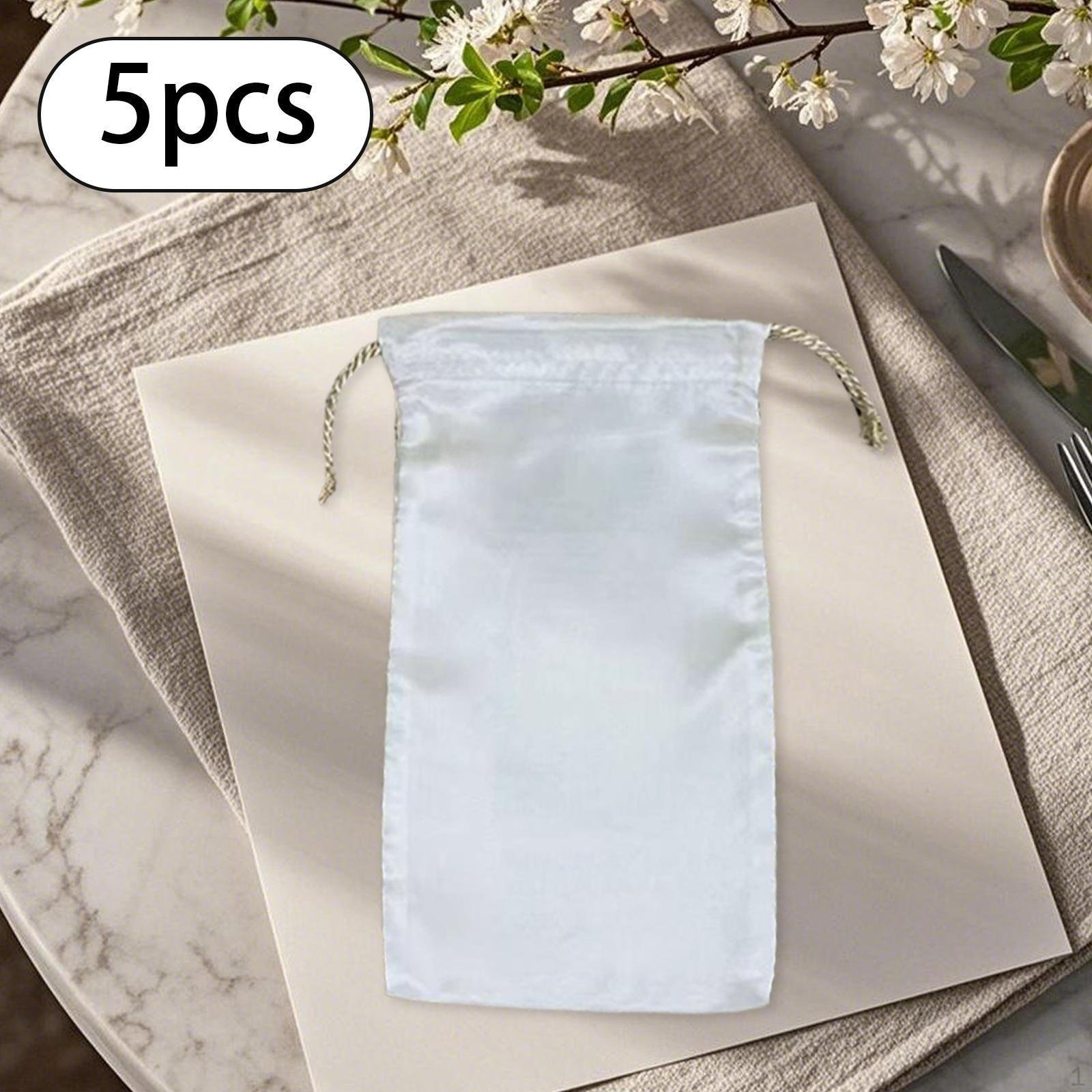 

5 штук Пылезащитный чехол Сумка для хранения, Дорожный мешочек на кулиске, Сатиновые подарочные мешочки для упаковки 14x24cm