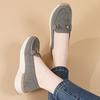 Women Wedge Chunky Shoes Platform Loafers Casual Thick Sole Elevator Slip on Black Shake Shoes Large Size