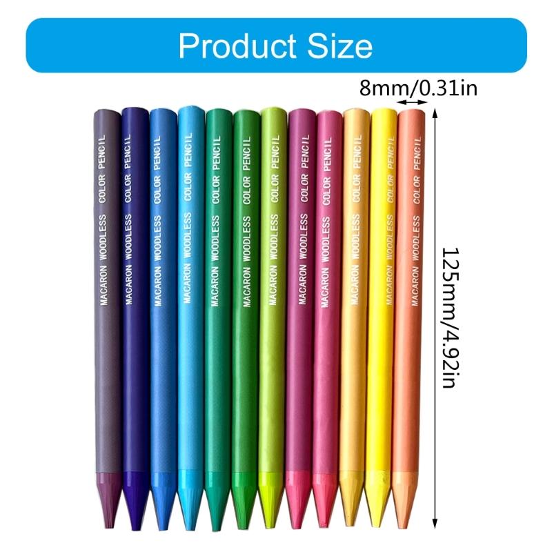 12 Colors Pencils Drawing Pencils Woodless Colored Pencils Art Supplies for Coloring Sketching Painting and Drawing