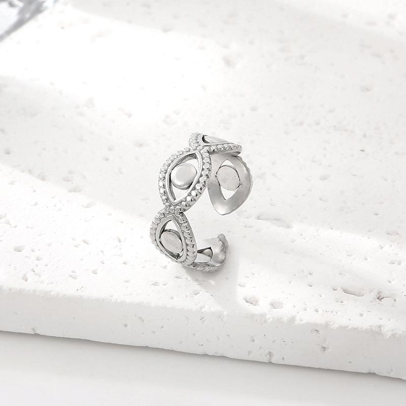 

Винтажные кольца из титановой стали с «глазом дьявола», с регулируемым размером, для женщин и мужчин, персонализированные нишевые кольца, ювелирные аксессуары