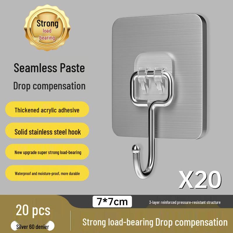 Transparent Strong Adhesive No-Drill Wall Hooks - No-Trace, Load-Bearing, Kitchen Sticky Hooks