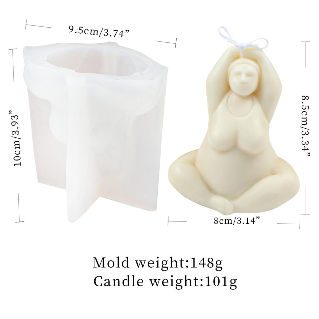 3D Damenkörperform Kerzenform Yogapose für handgemachte Seife Epoxidharz Polymer Clay DIY Duftgips Epoxidharz