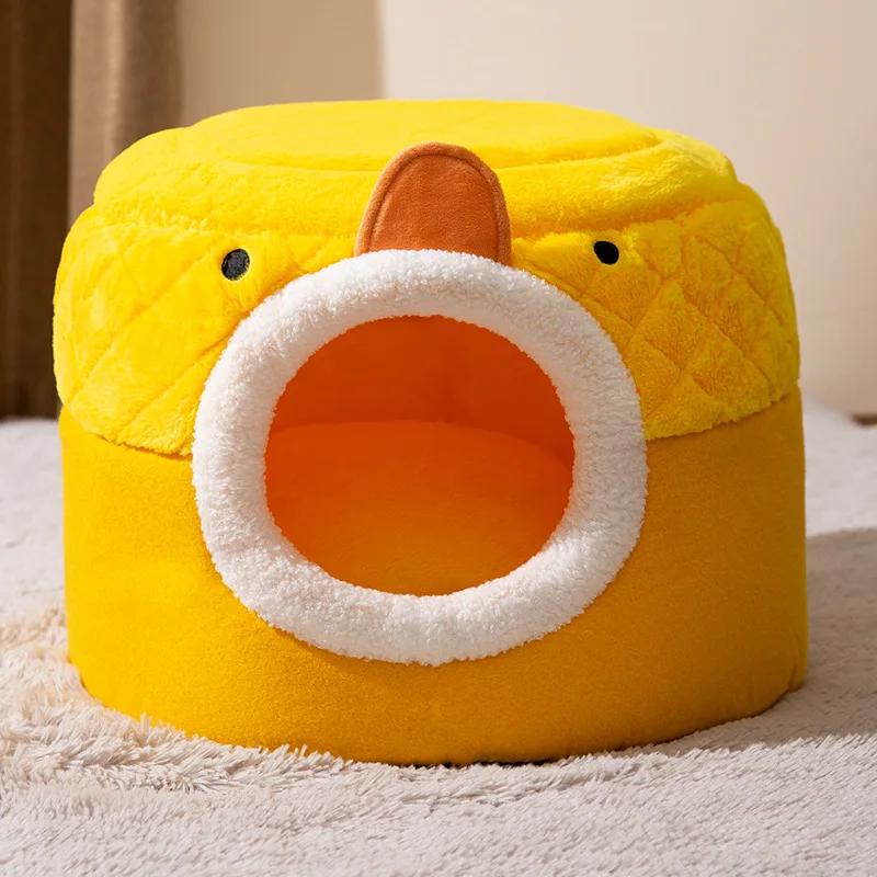 

Осенне-зимний теплый спальный домик-конура двойного назначения для кошек, собак, маленьких щенков, котят, домашних животных, гнездо S