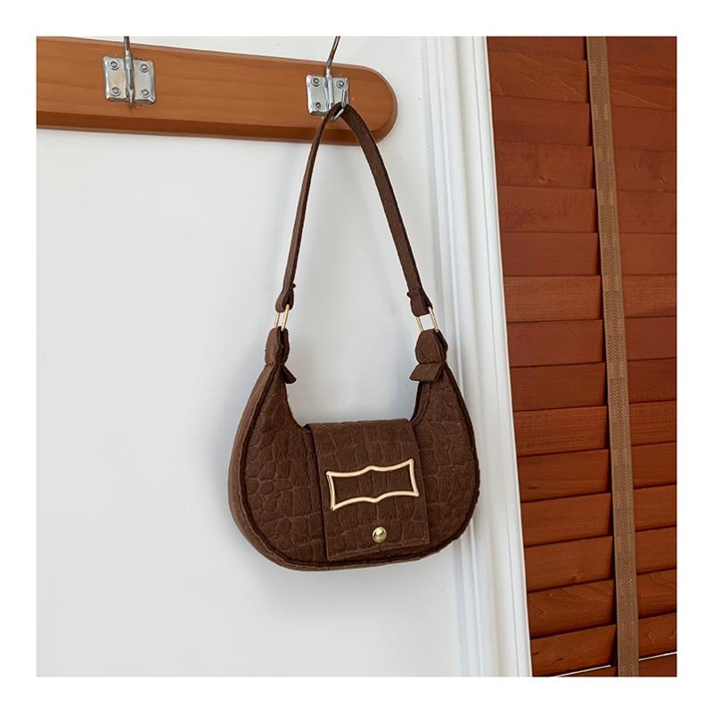 

Однотонная темпераментная женская сумка, трендовая осенне-зимняя новинка, сумка-подмышка с каменным узором, повседневная наплечная сумка-тоут коричневый