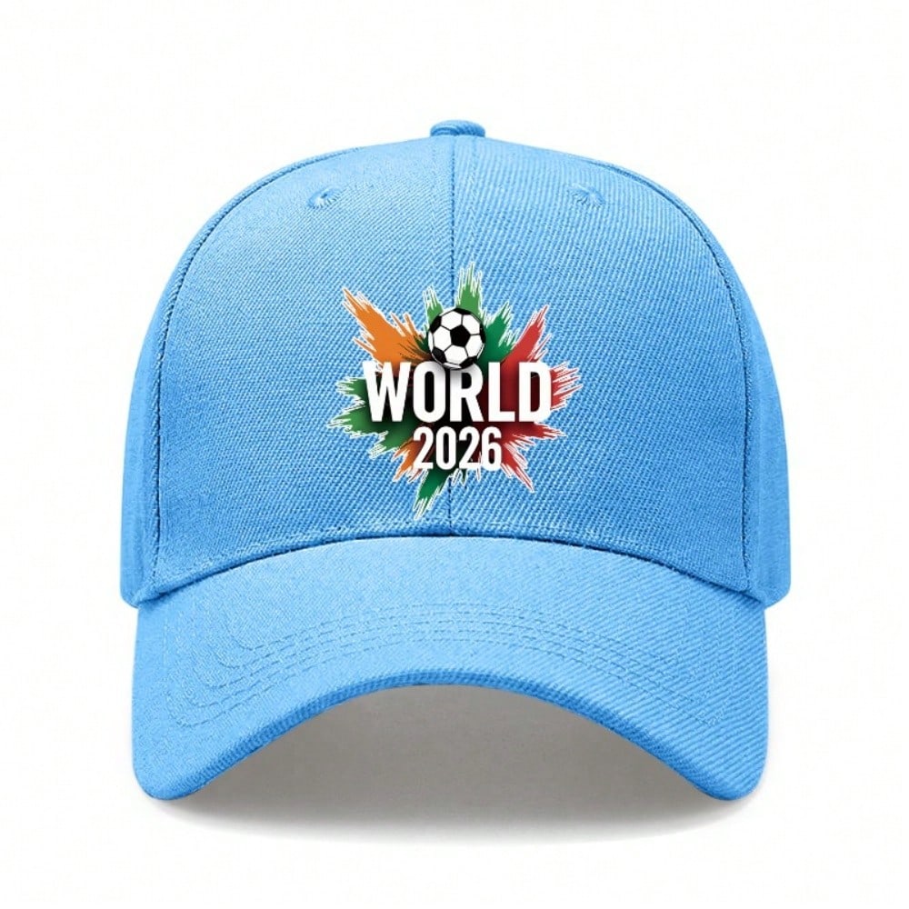 [Sporty Baseball Cap] 2026 World Cup Theme Print Unisex Adjustable Breathable Lightweight Polyester Sun Protection Casual Outdoor Sports Baseball Hat