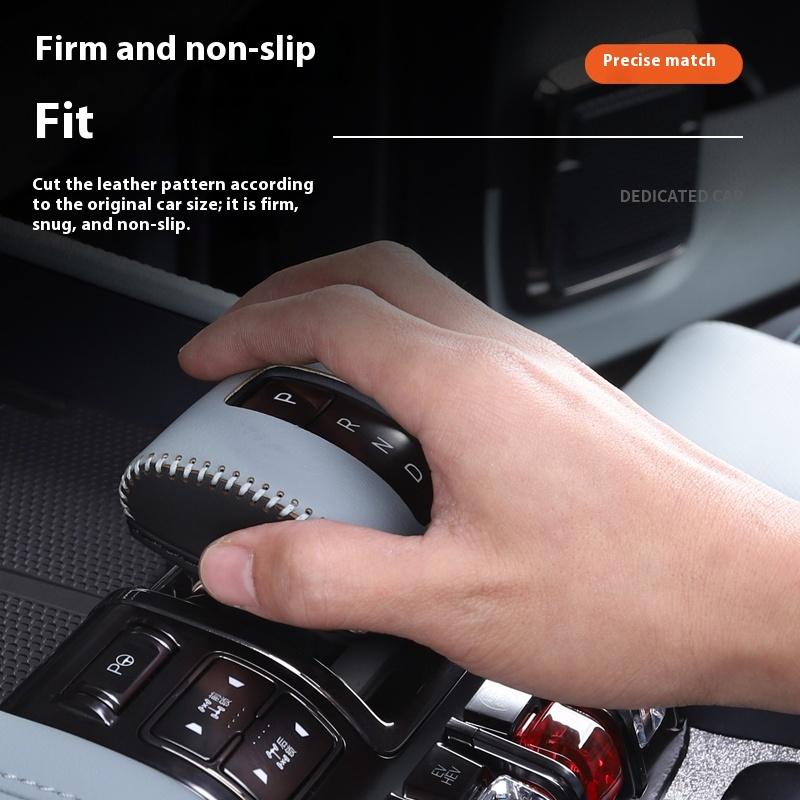 For Byd Leopard 5 Denza B5 Gear Shift Cover Interior Decoration Dedicated Modification Hand-Stitched Lift Handle Cover