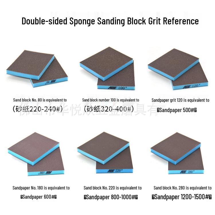 ABF Double-Sided Blue Sponge Sandpaper Block for Jade and Wood Carving