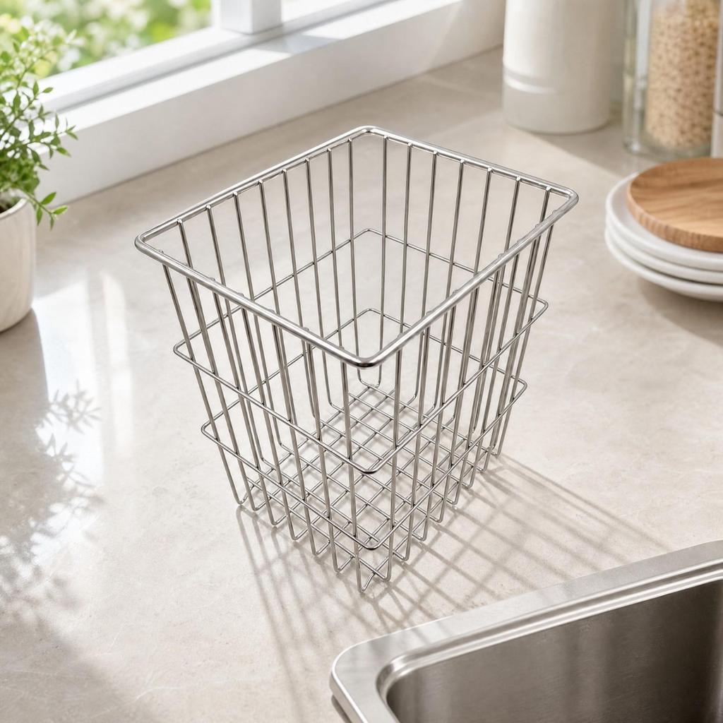 Rectangular Wire Basket with Raised Feet Breathable OpenWire Kitchen Organizer Ventilated for