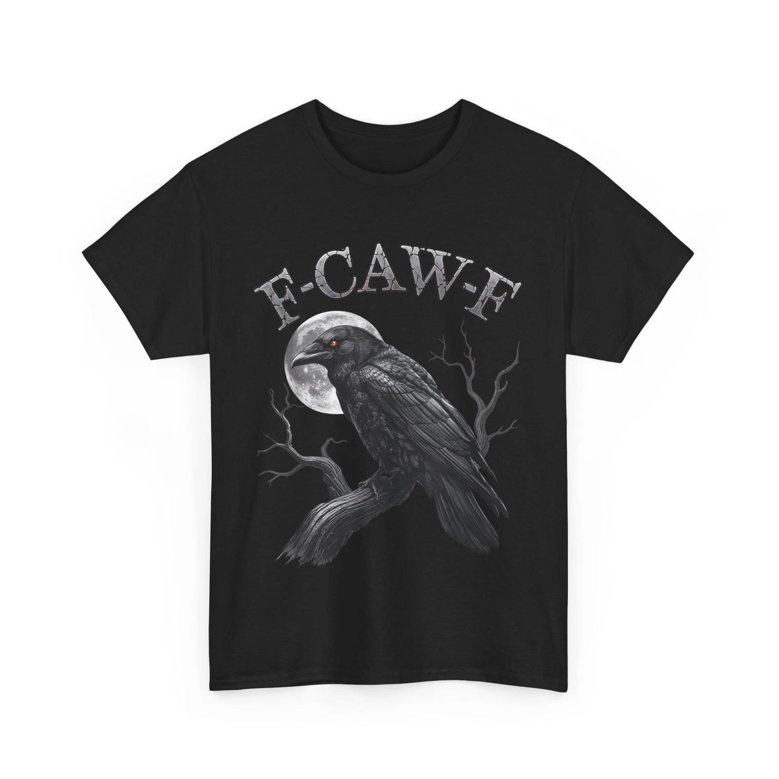 Black Crow Shirt, F-Caw-F Black Crow Moon Gothic Shirt S