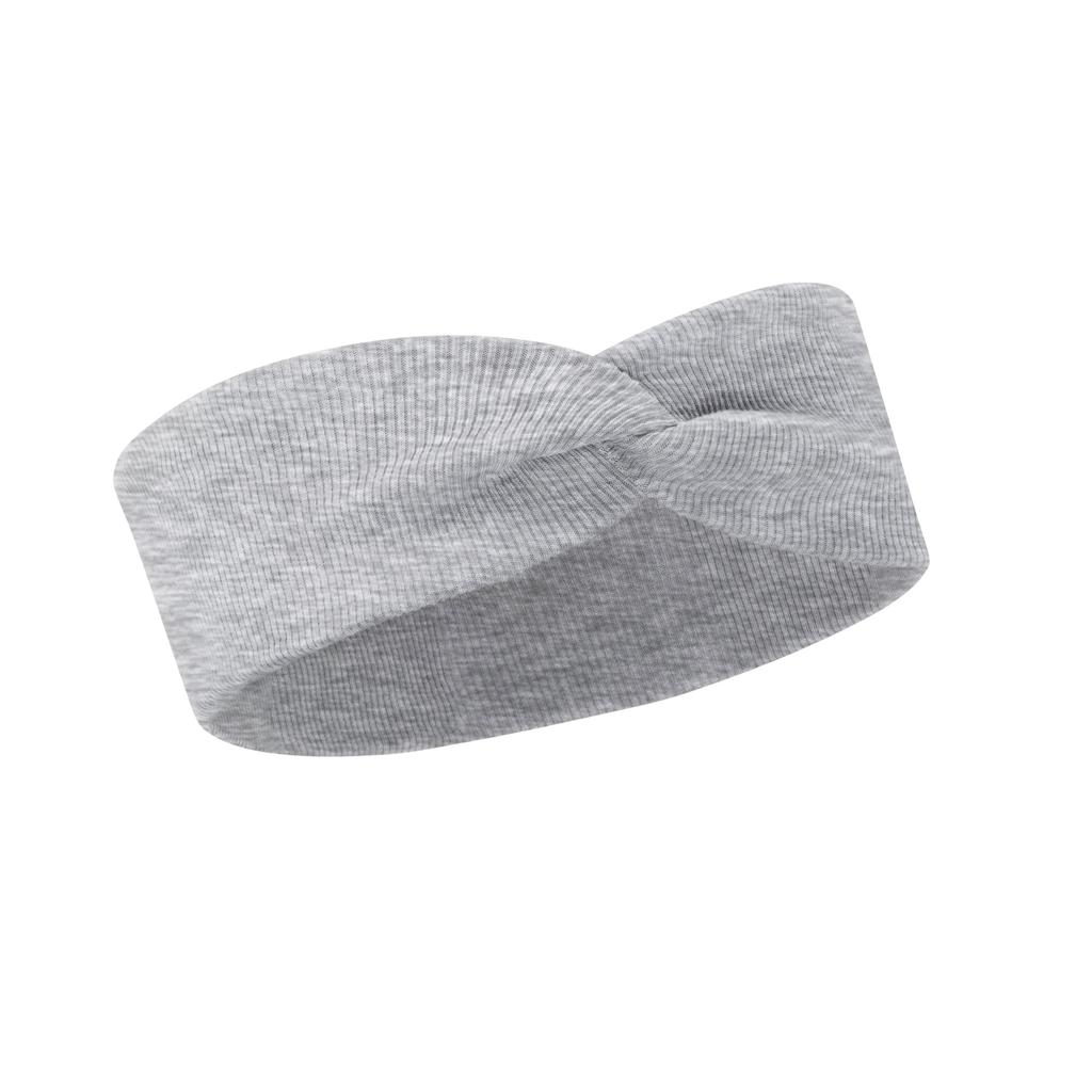 OPASKA NA GŁOWĘ DZIECIĘCA ELASTYCZNA MIĘKKA BAWEŁNA Szary melanż 40-48 cm