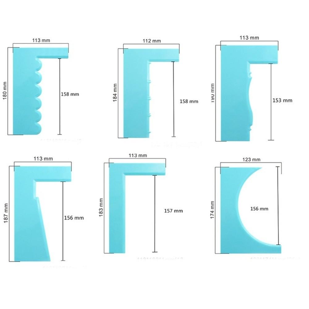 8PCS PP Cake Decorating Scraper Blue Serrated Edge Cake Pattern Comb Flexible Assorted Pattern Edge Pastry Cutter