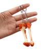 Pvc Chicken Wing Bone Charm Simulated Chicken Leg Bone Key Ring Props Imitation Food Key Chain Bag Pendant Decoration Cute Gift