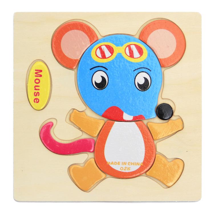 Cartoon 3D Puzzle Jigsaw Wooden Toys for Children Cute Animal Traffic Puzzles Intelligence Kids Baby Early Educational Toys