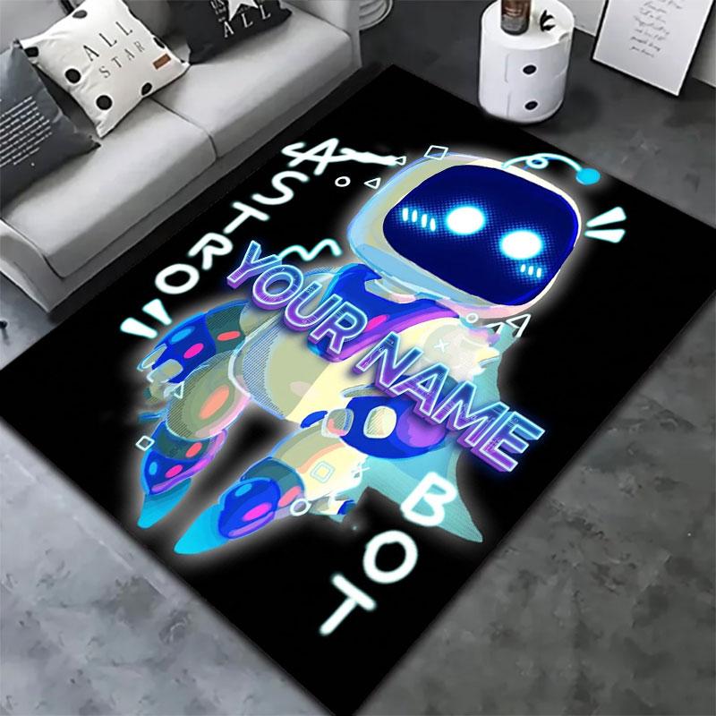 ASTRO BOT Custom Name Carpet Rug for Living Room Bedroom Home Sofa Decoration,Kids Play Non-slip Floor Mat