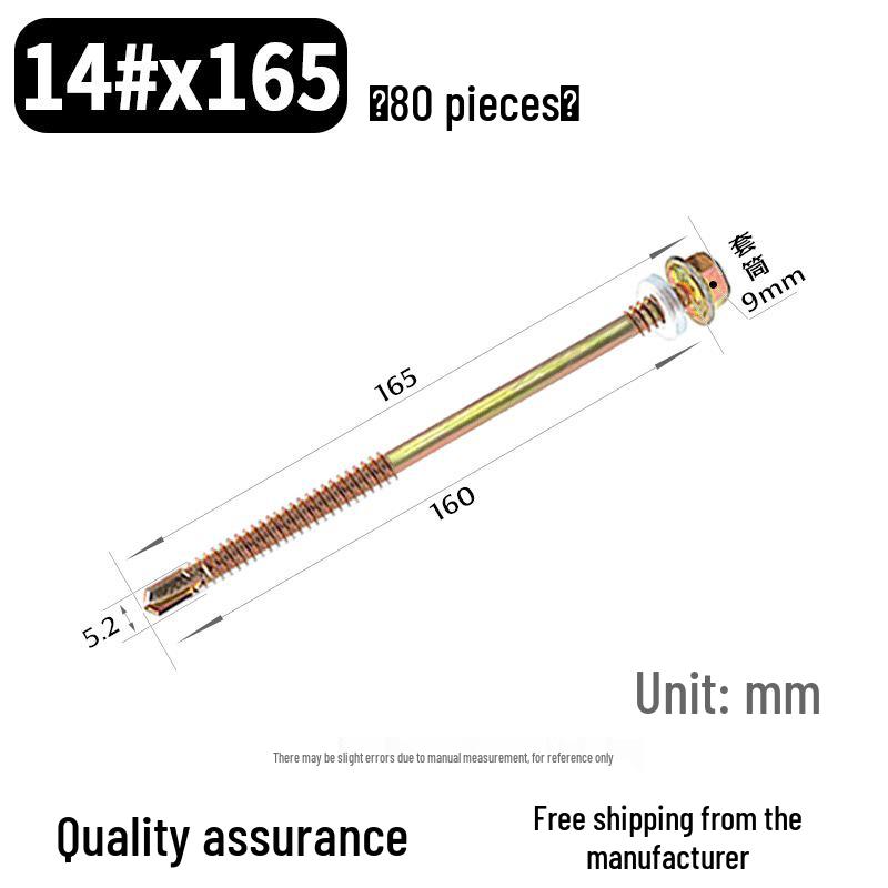 Selbstbohrende Schraube mit verlängertem Sechskantkopf für Farbstahl und Dachziegel aus Harz