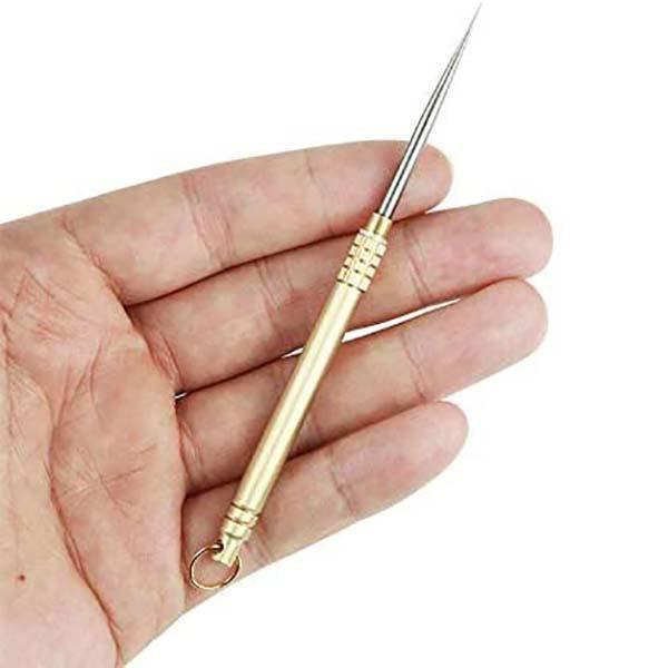 Zahnstocher aus Titan, tragbarer Schlüsselanhänger aus Metall, wiederverwendbarer Zahnstocher aus Edelstahl für Outdoor-Camping, Picknick, Reisen
