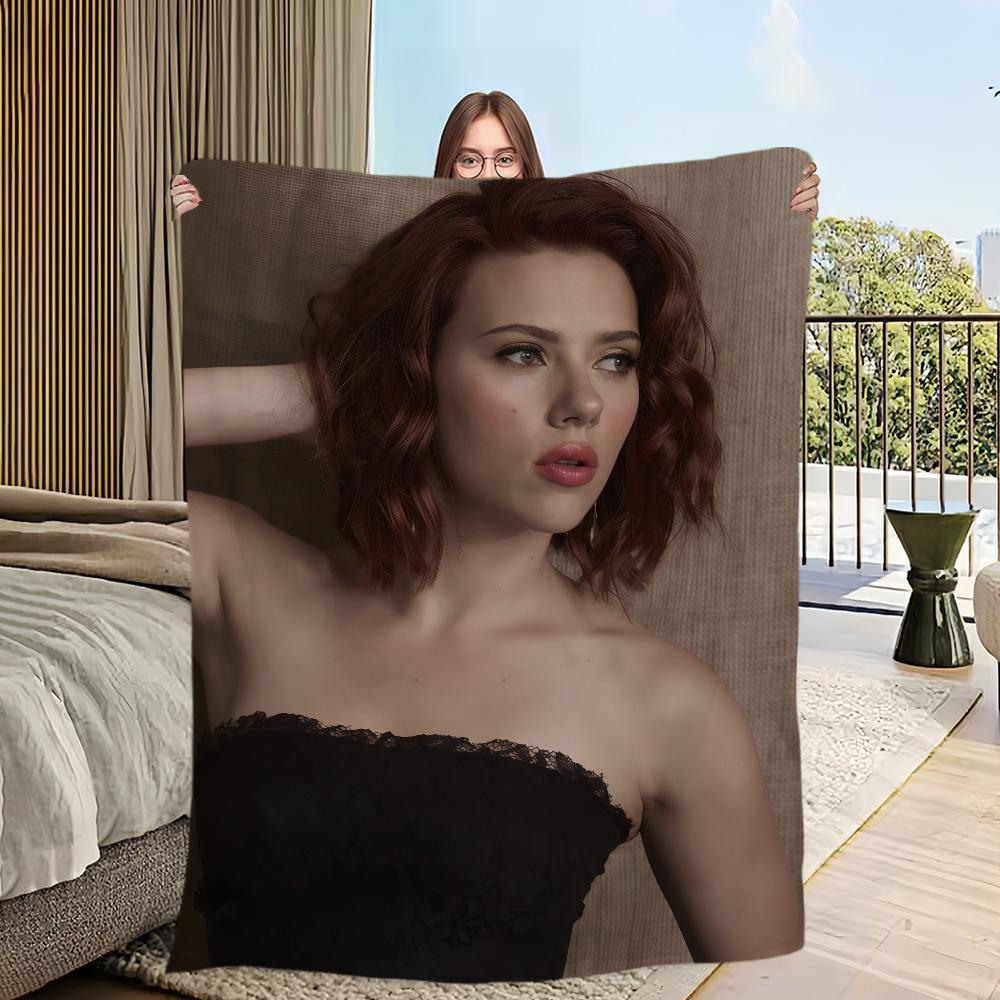 Actor S-Scarlett J-Johansson Blanket Flannel warm comfort soft plush blanket For Picnic Beds Sofas Homes And Bedrooms