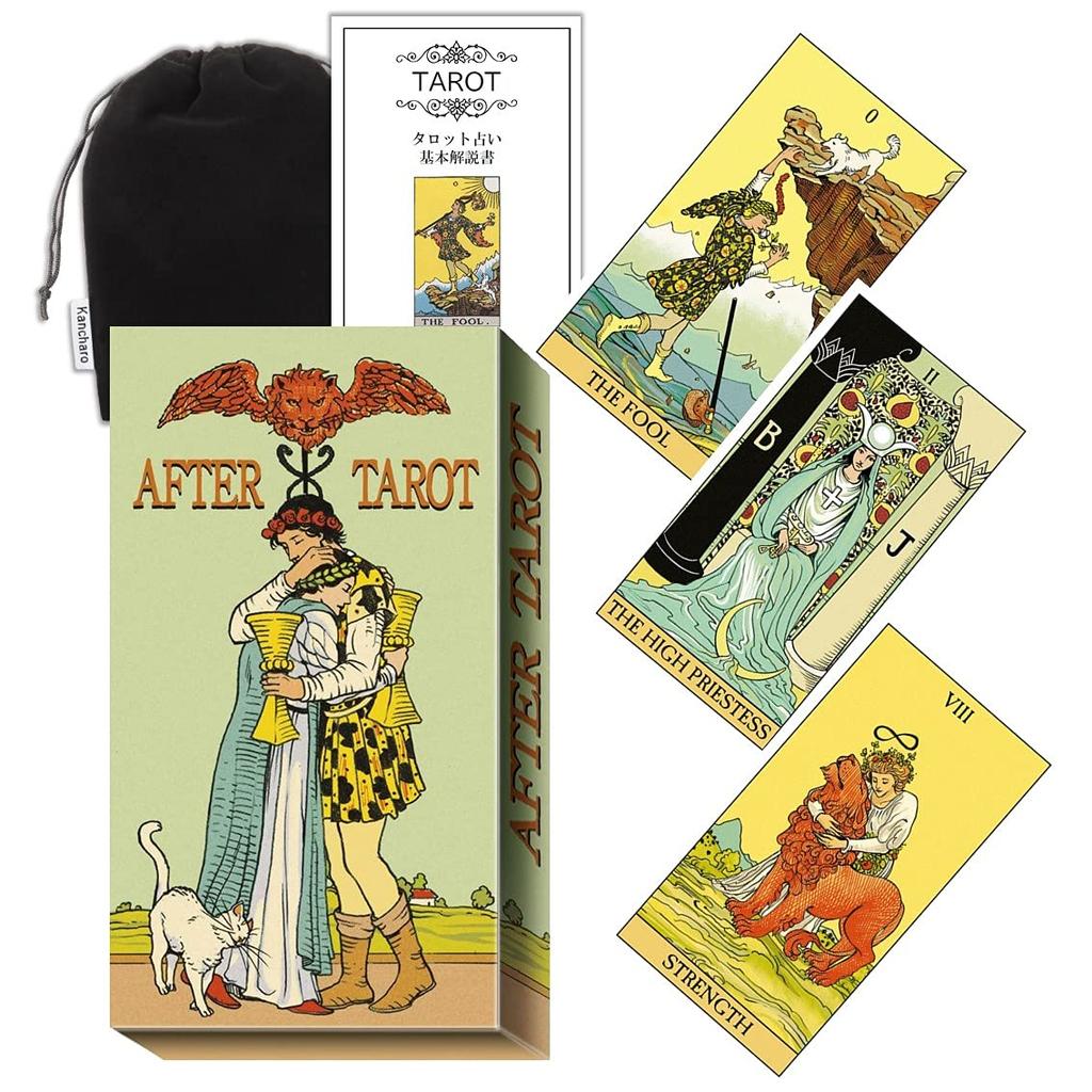 Kancharo Tarot Card Set with Japanese Tarot Card Instructions and Pouch 78-Card (After Tarot) (Authentic)