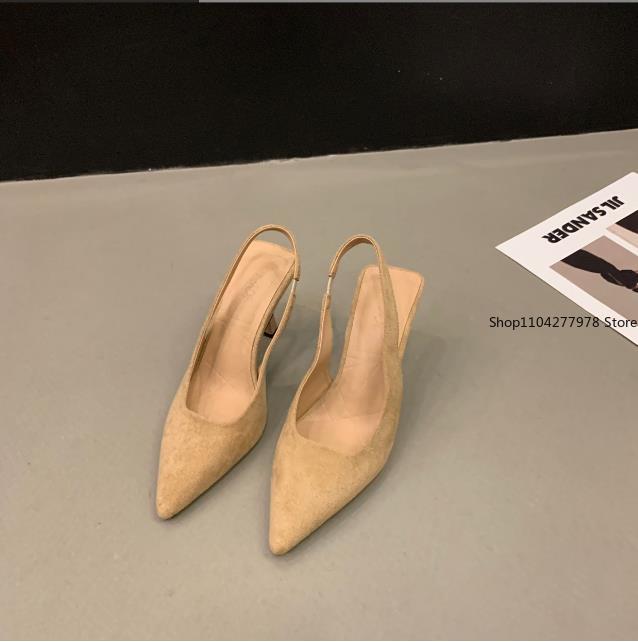 Fashion High Quality Ladies Shoes Slip-on 2025 Women's Sandals Fashion Slingbacks Office and Career Hot Sale Plus Size Toe Cap Sandals