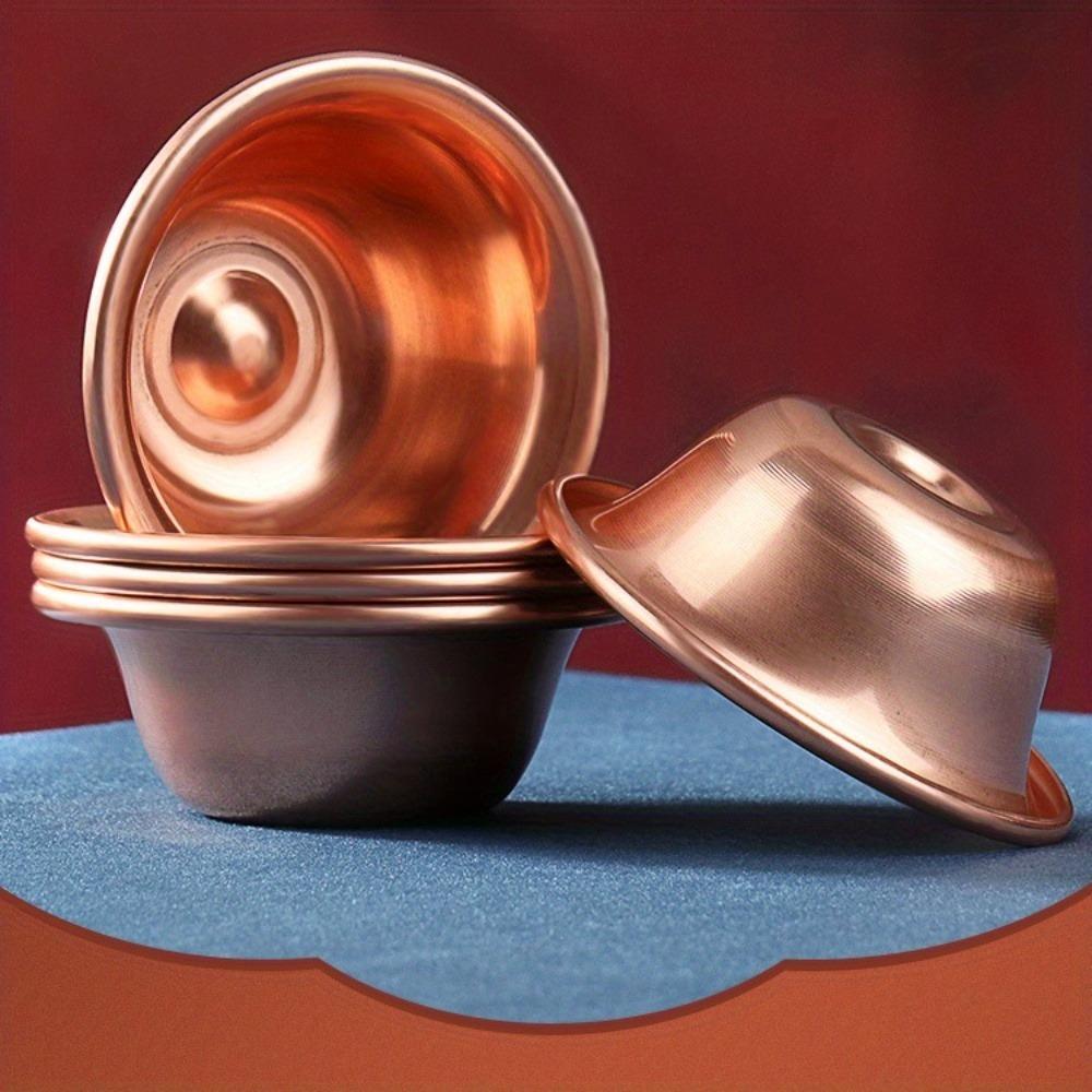 1PC 7cm Pure Copper Drinking Bowl Brass Small Auspicious Tibetan Holy Creative Water Cup Tea Golden Home's Gift Decorative Buddhist