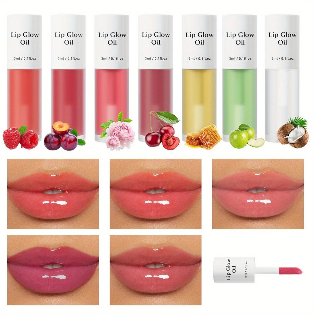 7 Kleuren Fruitige Lipgloss Lipolie Voedend Hydraterend Verbetert Droge Lips, Gebarsten Peeling Lipbasis Tootsie Lipolie Heldere Lipolie Lippenbalsem