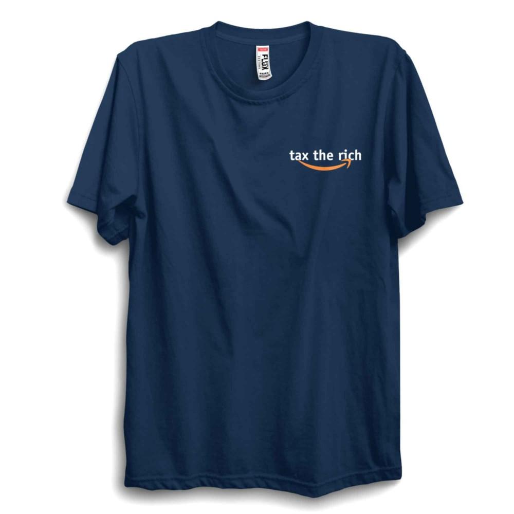 Tax The Rich Parody T-Shirt – Funny Logo Chest Print – Political Statement