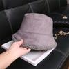 New Winter Hat Women's Plush Warm Fisherman Hat Retro Style Deerskin Lambswool Basin Hat Casual