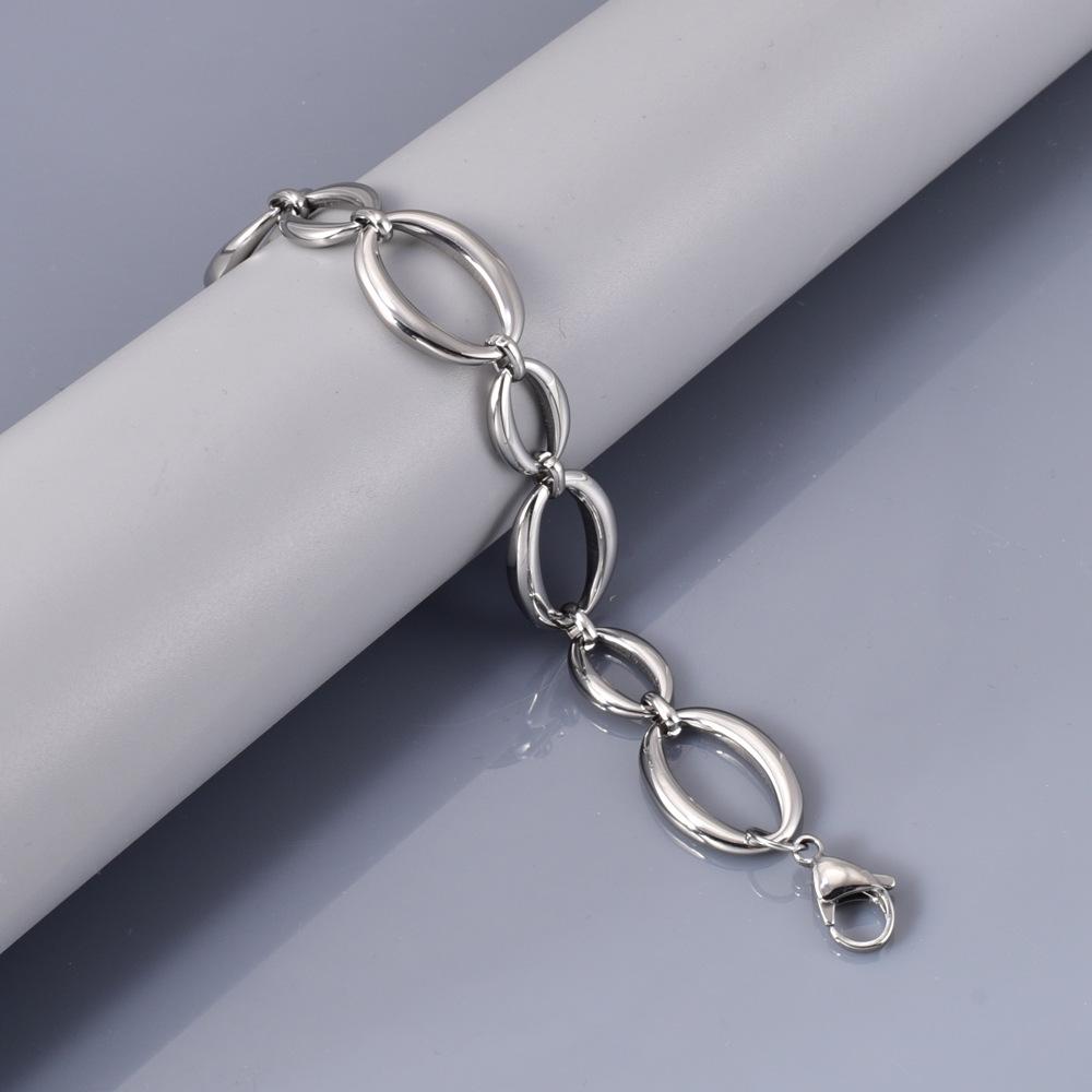 S20 Women s 18K Gold Stainless Steel Geometric Chain Bracelet серебряный