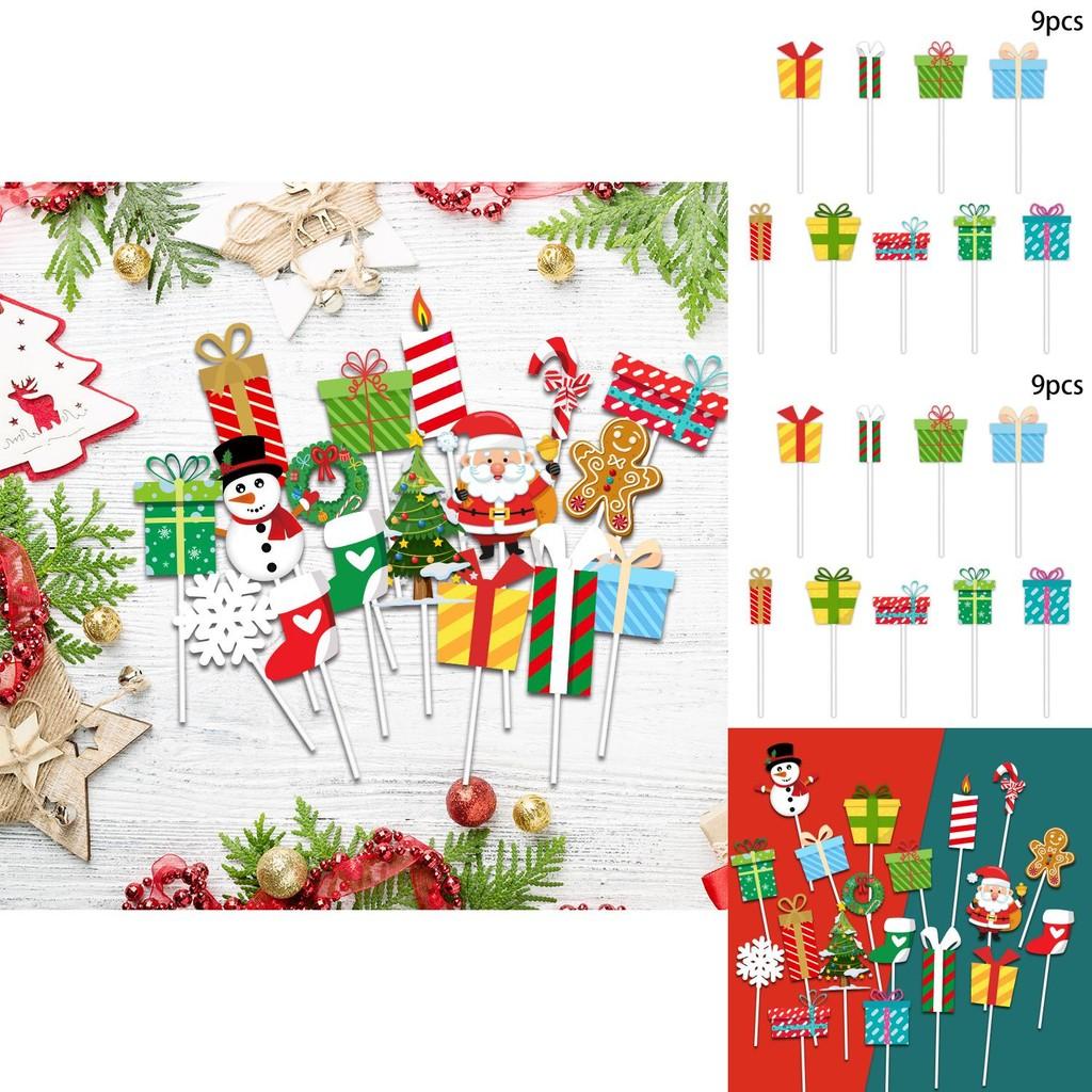 Christmas Cake Decorations With Small Flags For Festive Cake Design And Party Supplies