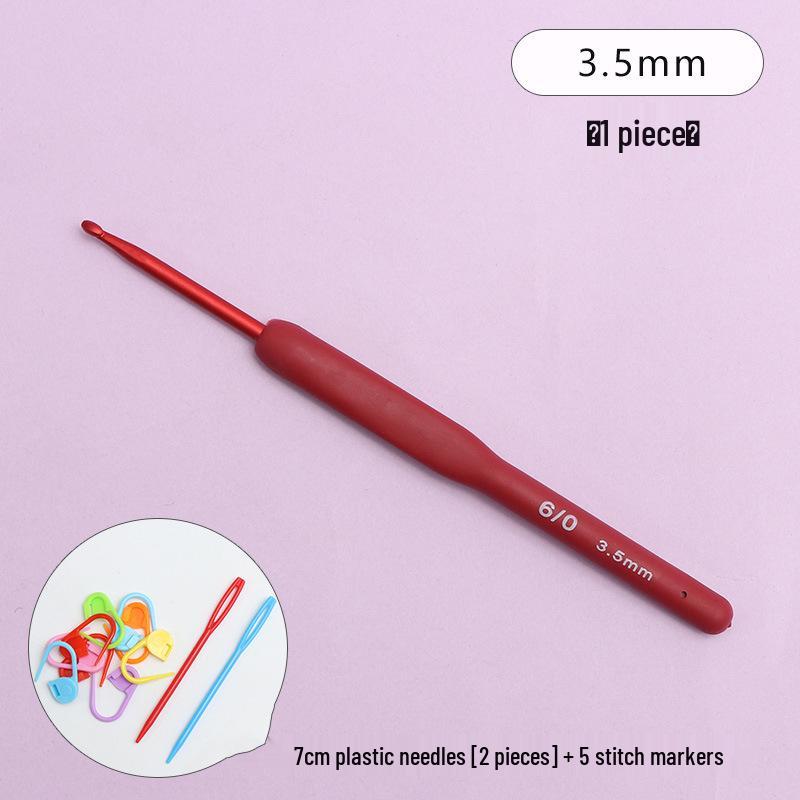 

Red Soft Handle Aluminum Oxide Crochet Hook for DIY Weaving Projects