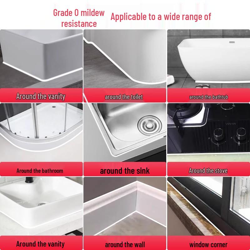 Wodoodporna Taśma Uszczelniająca do Kuchni i Łazienki: Odporny na pleśń ochraniacz krawędzi zlewu i kuchenki