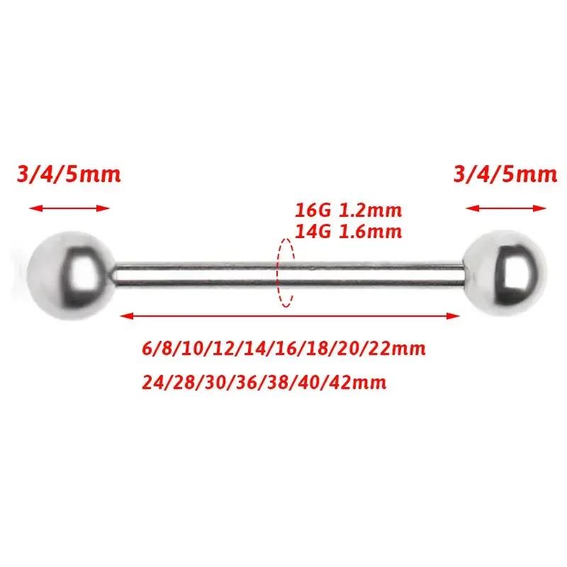1/10pcs F136 Implant Grade Titanium Internal Thread Barbell Straight Piercing 14G 16G Bar Tongue Nail Lip Industrial Anodized