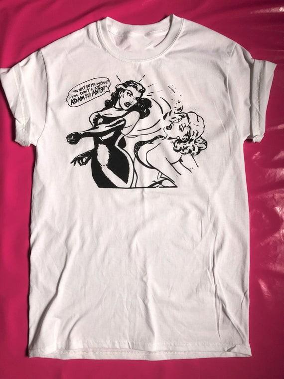 Adam and the Ants Fightning Girls SHort SLeeve White Men S4XL Tshirt Unisex T-Shirt Graphic Tee