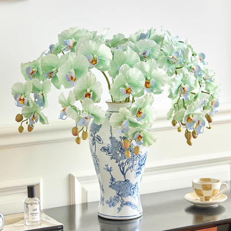 High-Quality Phalaenopsis Simulation with 9 Heads - Little Red Book Style Flower Decoration for Photography