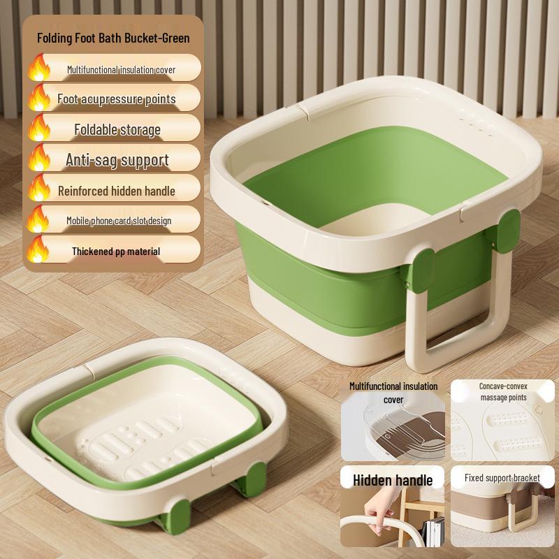 Compact Foldable Foot Bath with Massage & Calf Fumigation Basin