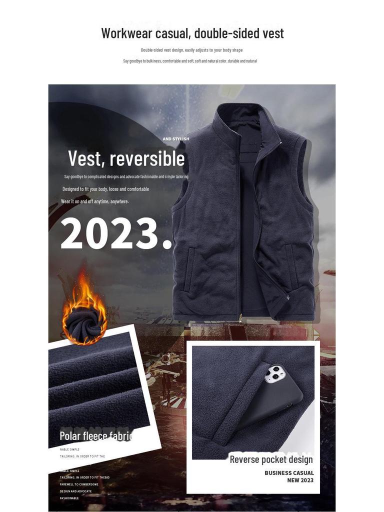 Herren Herbst/Winter Wendeweste: Outdoor-Stehkragen zum Angeln, Fotografieren und mehr (Modell 1906)