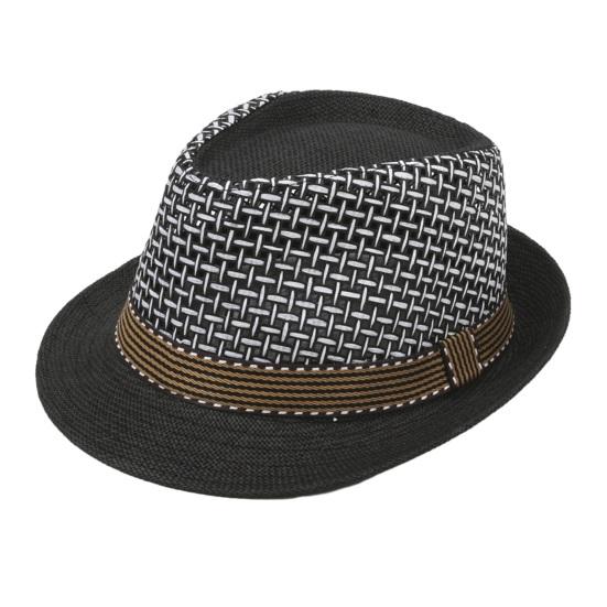 

Jazz Hat Hollow Design Breathable Summer Sun Protection Hat with Ribbon Decor Wide Brim Straw Hat Outdoor Cycling Versatile Headwear чёрный