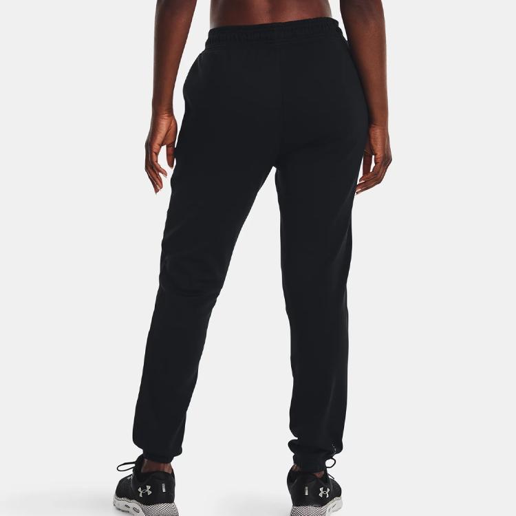 Under Armour Rush Series Solid Color Fleece Casual Pants Women bottoms Black 1374104-001