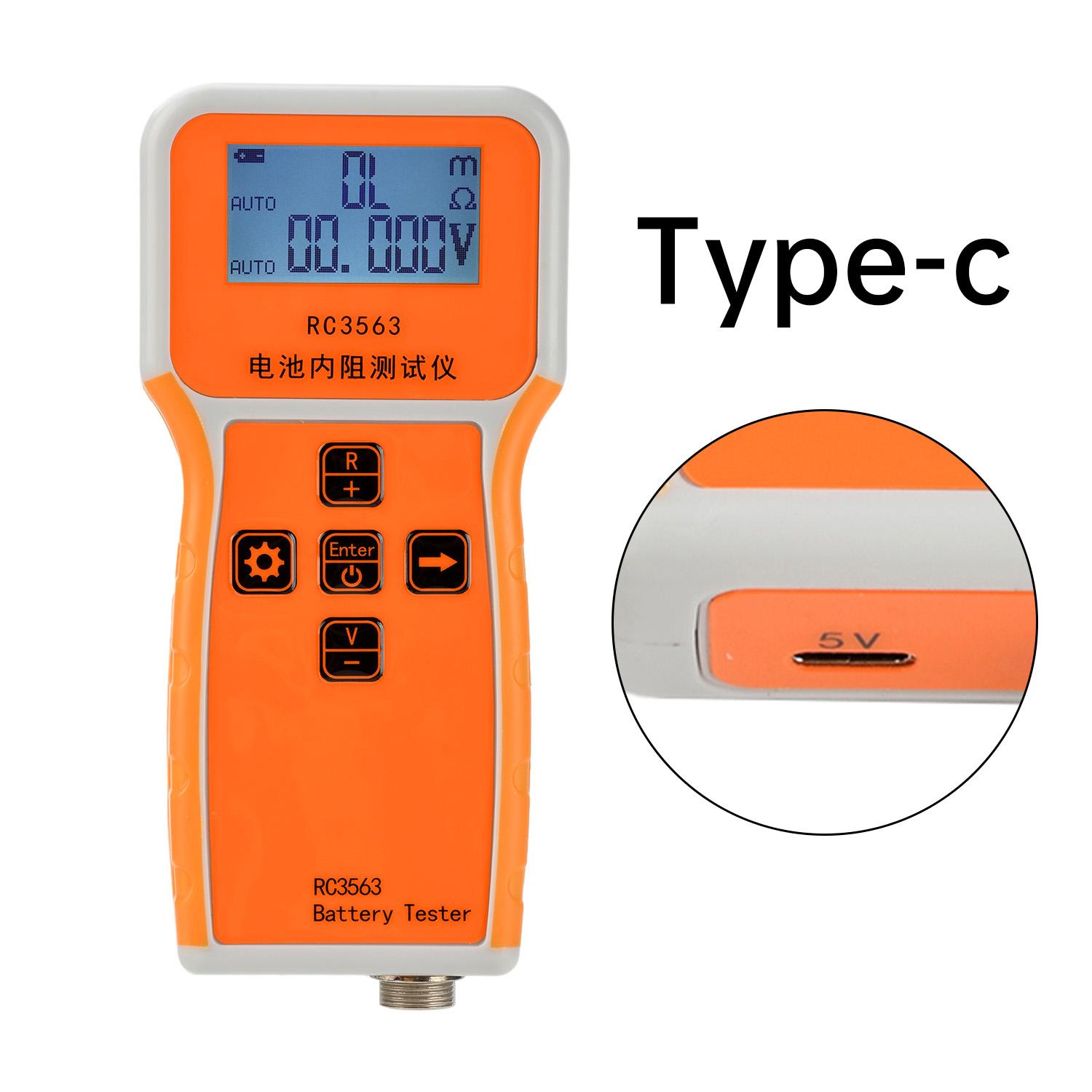 

RC3563 Тестер напруги акумулятора 18650, внутрішнього опору, високоточний тритієвий тестер літій-залізо-фосфатного акумулятора, Type-C