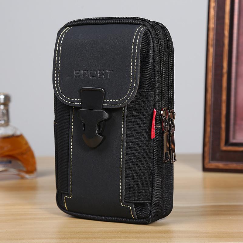 Universal Canvas Waterproof Mobile Phone Bag For Samsung/iPhone/Huawei/HTC/LG/Xiaomi Wallet Case Belt Pouch Coin Purse Cover