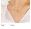 Korean Sweetheart Heart-Shaped Pendant Necklace for Women, 18K Gold-Plated Titanium Steel Clavicle Chain
