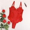 European & American Patent Leather Lace Bodysuit - Women's Sexy Lingerie Set