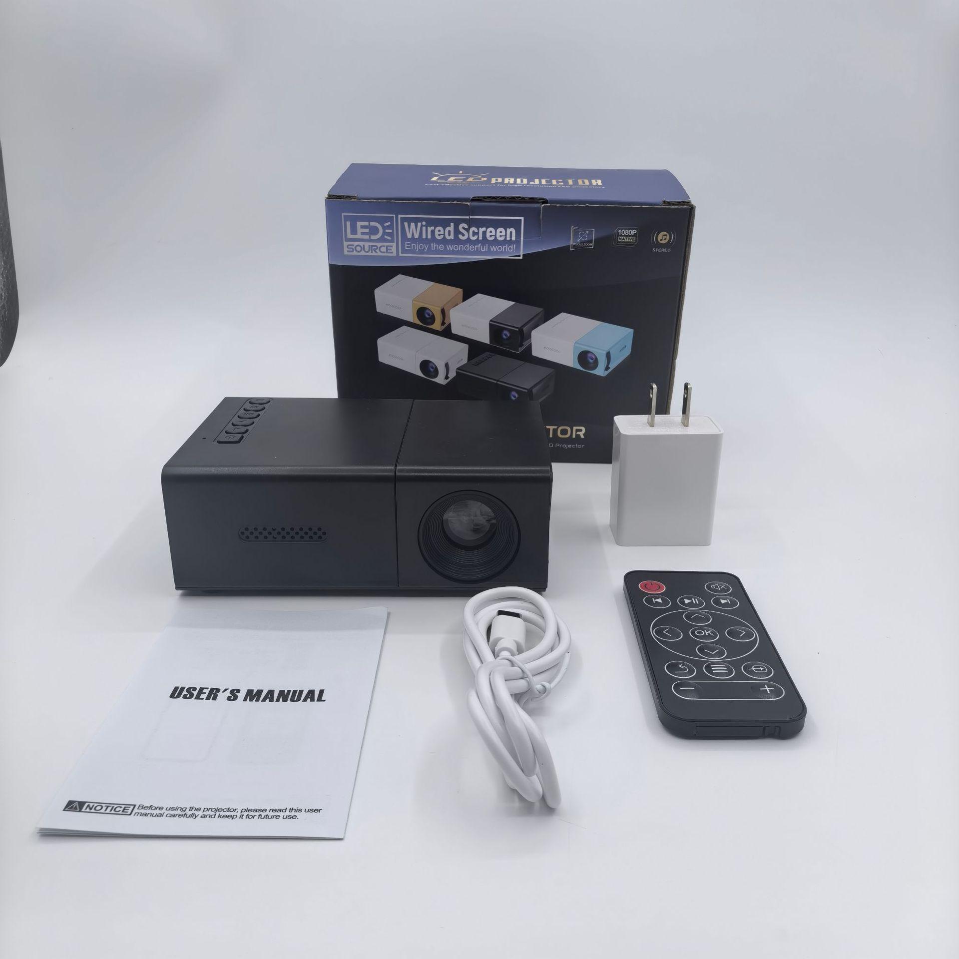 

YG300S USB Мікро Міні LED Портативний Домашній Проектор - Жовтий та Білий 5V AU Plug + 16-language Manual