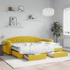VidaXL Daybed with Trundle and Drawers Yellow 80x200 Cm Velvet 3197347