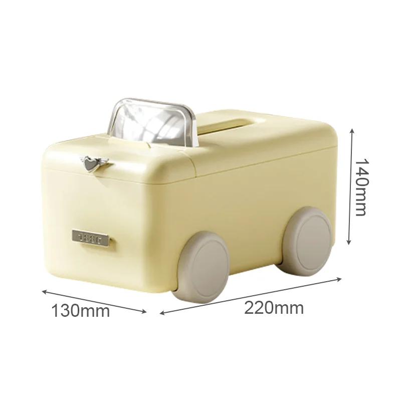 

Creative Car Tissue Box Multifunctional Plastic Living Room Paper Box Desktop Decoration Storage Box and Phone Bracket for Home жёлтый