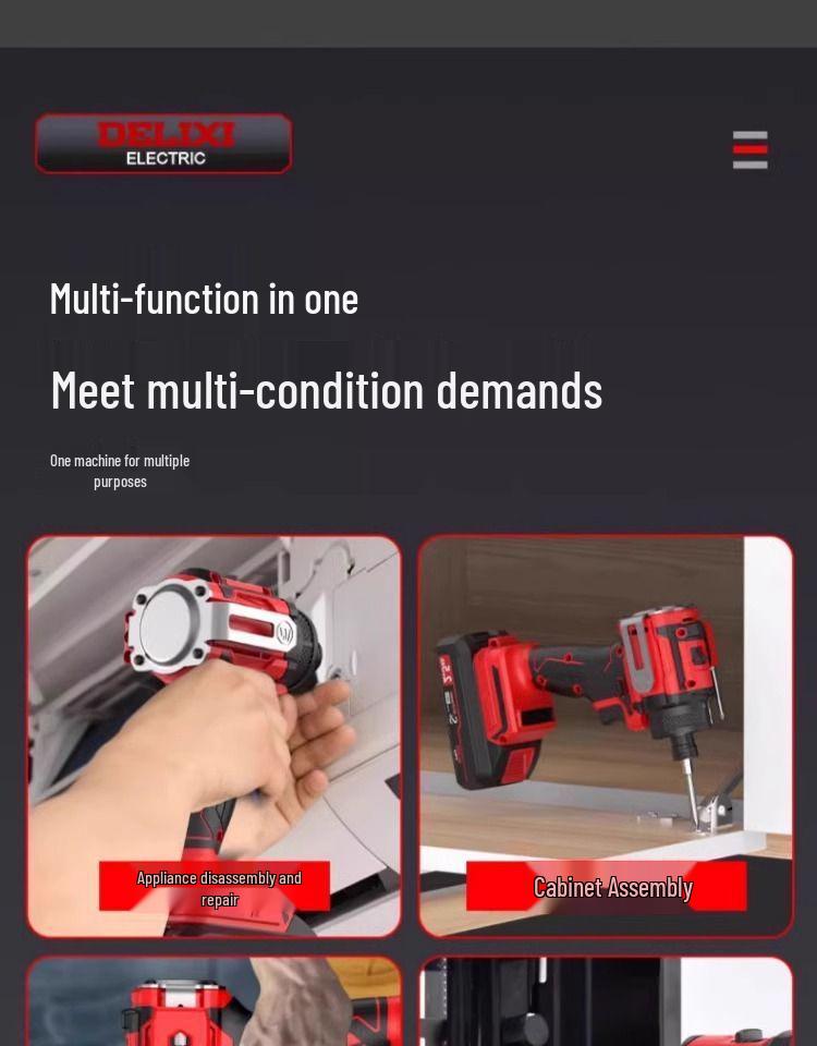 Delixi Rechargeable Brushless Electric Screwdriver & Drill Combo