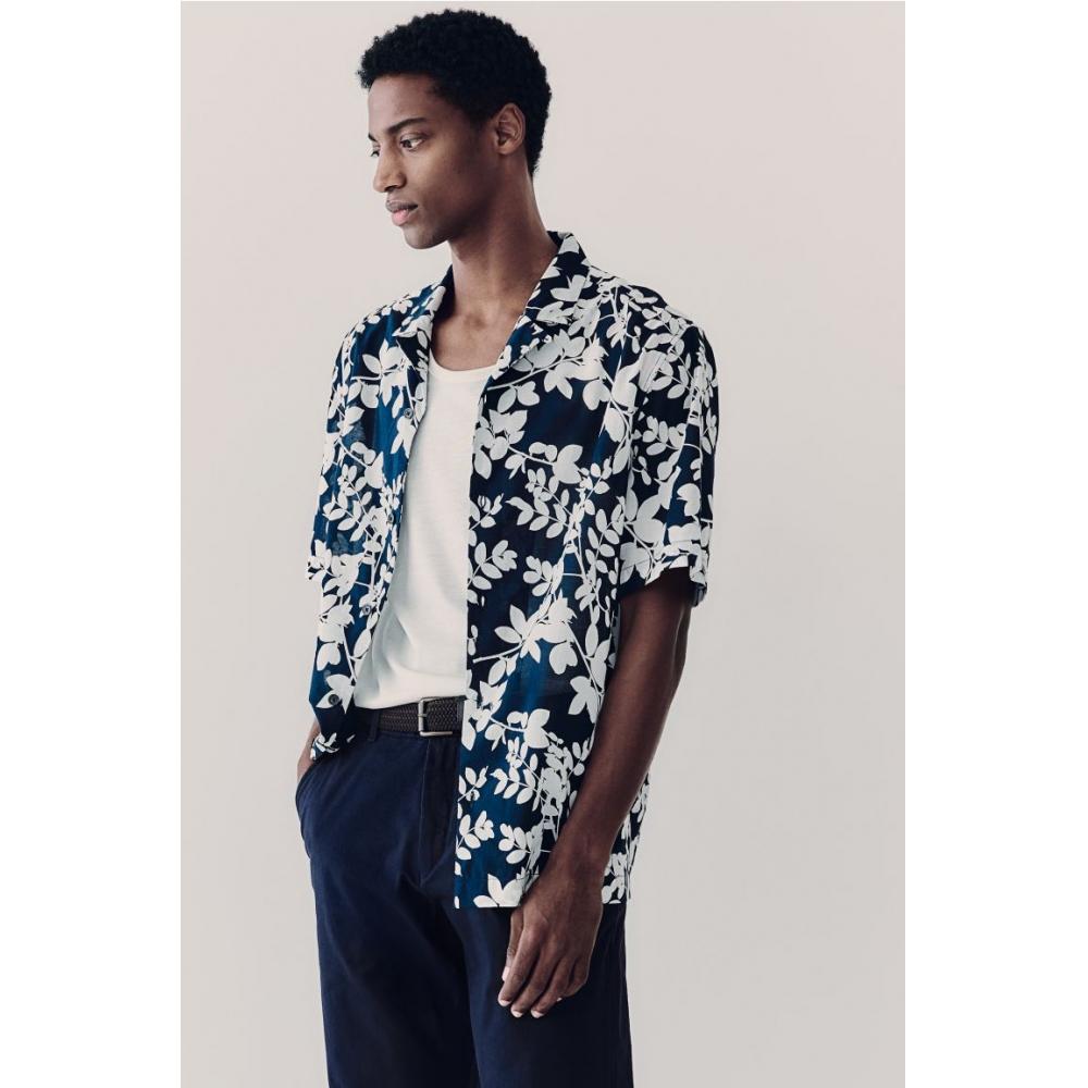 H M sliM Fit Cotton cHino Pants Navy Blue